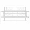 vidaXL Bedframe met hoofd- en voeteneinde metaal wit 140x200 cm