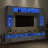 vidaXL 8-delige Tv-wandmeubelset met LED-verlichting betongrijs