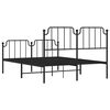 vidaXL Bedframe met hoofd- en voeteneinde metaal zwart 140x190 cm