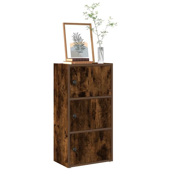 vidaXL Boekenkast 40x24x77 cm bewerkt hout gerookt eikenkleurig