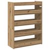 vidaXL Schoenenrek 60x25x81 cm bewerkt hout artisanaal eikenkleur