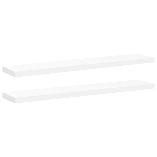 vidaXL Wandschappen zwevend 2 st 120x23,5x3,8 cm MDF wit