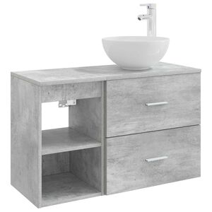 vidaXL Badkamermeubelset 2 pcs Betongrijs Bewerkt hout