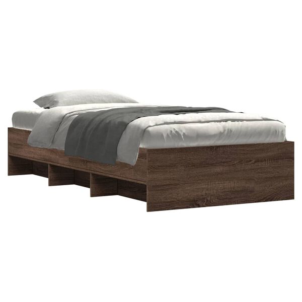 vidaXL Bedframe zonder matras bewerkt hout bruin eikenkleur 90x190 cm