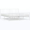 vidaXL Bedframe met hoofd- en voeteneinde metaal wit 183x213 cm