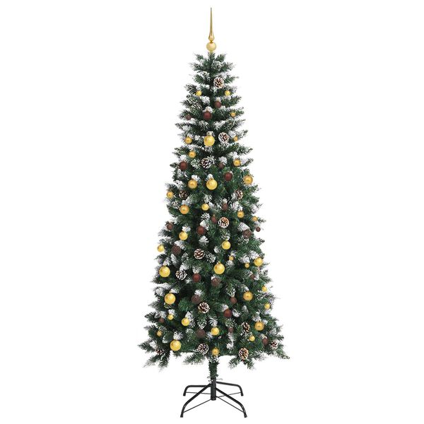 vidaXL Kunstkerstboom met 300 LED Groen 210 cm PVC en Plastic en Staal
