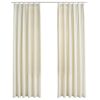 vidaXL Gordijnen verduisterend 2 st met haken 140x225 cm fluweel cr&egrave;me