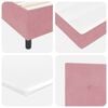 vidaXL LED Box Spring Bed met matras Roze 80 x 200 cm Stof