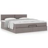 vidaXL Ottoman bed met matras 180x200cm stof taupe