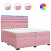vidaXL Boxspring met matras fluweel roze 200x200 cm