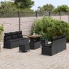 vidaXL Tuinbankenset met kussen 9 pcs Zwart poly rattan
