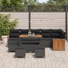 vidaXL Tuinbankenset met kussen 12 pcs Zwart poly rattan