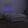 vidaXL Boxspring met matras en LED stof cr&egrave;mekleurig 120x190 cm