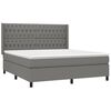 vidaXL Boxspring met matras stof donkergrijs 180x200 cm