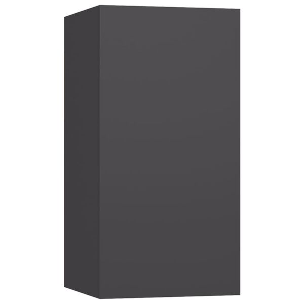 vidaXL 4-delige Tv-meubelset bewerkt hout grijs