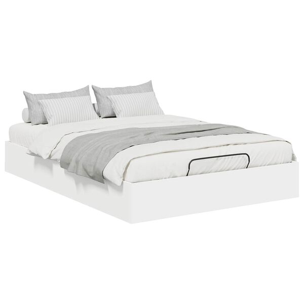 vidaXL Ottoman Bedframe Wit 193 x 120 x 25 cm Geconstrueerd hout