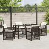 vidaXL Tuin eettafelset 5 pcs Bruin poly rattan