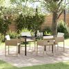 vidaXL Tuin eettafelset met kussen 5 pcs Beige poly rattan