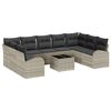 vidaXL Tuinbankenset 10 st Lichtgrijs poly rattan