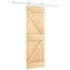 vidaXL Schuifdeur 70 x 210 cm Massief Grenenhout (Niet-Behandeld)