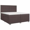 vidaXL Boxspringbed met matras Donkerbruin 200 x 200 cm Stof