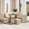 vidaXL Tuin Sofa Set met kussen met opslag 8 pcs beige en cr&egrave;mekleurig