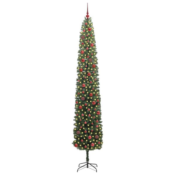 vidaXL Kunstkerstboom Groen 270 cm PVC en Staal en Kunststof