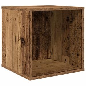 vidaXL Vinyl Album Doos Oud hout 37 x 36,5 x 38 cm Bewerkt hout