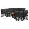 vidaXL Tuinbankenset 9 st Zwart en Donkergrijs poly rattan
