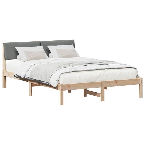 vidaXL Bedframe Bruin en donkergrijs 160 x 200 cm Massief grenenhout