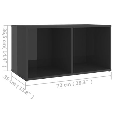vidaXL Tv-meubel 72x35x36,5 cm spaanplaat hoogglans grijs