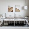 vidaXL Bedframe met hoofd- en voeteneinde metaal wit 193x203 cm