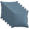 vidaXL Kussensloop 6 st HOUTEN Jeans Blauw 40 x 40 cm Faux Linnen