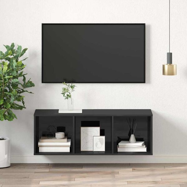 vidaXL Tv-wandmeubel 37x37x107 cm bewerkt hout hoogglans grijs