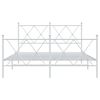 vidaXL Bedframe met hoofd- en voeteneinde metaal wit 140x190 cm