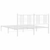 vidaXL Bedframe met hoofdbord metaal wit 150x200 cm