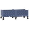 vidaXL Tuinschaal met wielen Blauw Grijs 80 x 40 x 33 cm PP