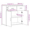 vidaXL Dressoir 79x38x80 cm bewerkt hout gerookt eikenkleurig