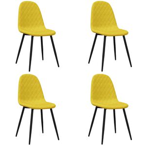 vidaXL Eetkamerstoelen 4 st fluweel mosterdgeel