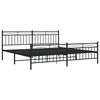 vidaXL Bedframe met hoofd- en voeteneinde metaal zwart 193x203 cm