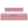 vidaXL Ottoman bed met matras 200x200 cm fluweel roze