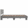 vidaXL Bedframe bewerkt hout metaal grijs sonoma eiken 120x190 cm