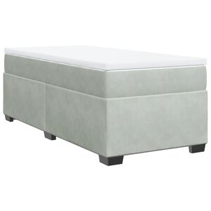 vidaXL Boxspring met matras fluweel lichtgrijs 80x200 cm