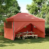 vidaXL Partytent inklapbaar pop-up met 4 zijwanden terracottakleurig