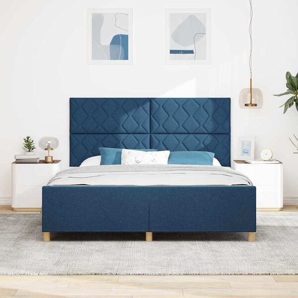 vidaXL Bedframe met hoofdeinde Blauw 180 x 200 cm Stof
