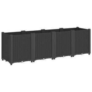 vidaXL Plantenbak 160x40x53 cm polypropeen zwart