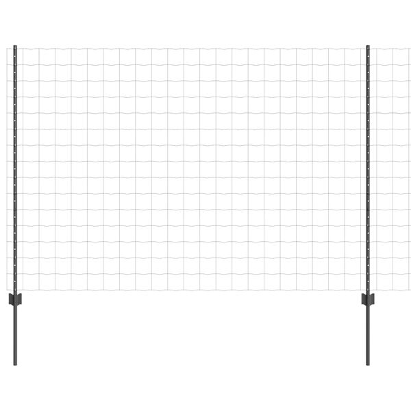 vidaXL Hek met Paal Grijs 1,5 x 10 m Staal