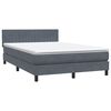 vidaXL Boxspring met matras en LED fluweel donkergrijs 140x220 cm