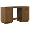 vidaXL Bureau met kastjes 135x50x75 cm massief grenenhout honingbruin