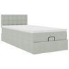 vidaXL Ottoman bed met matras en LED's 90x190cm fluweel lichtgrijs